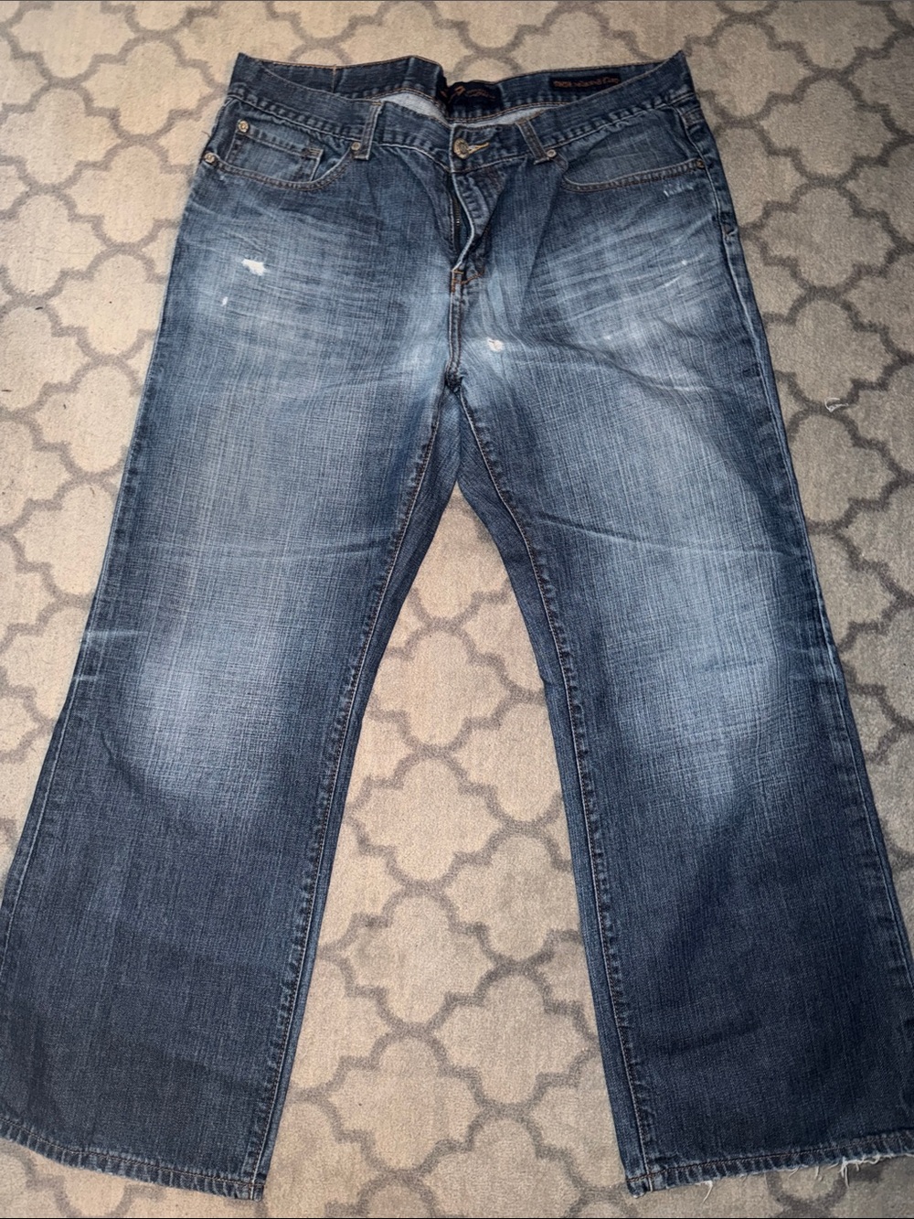 Seven7 Men's Faded Blue Relaxed Straight Jeans